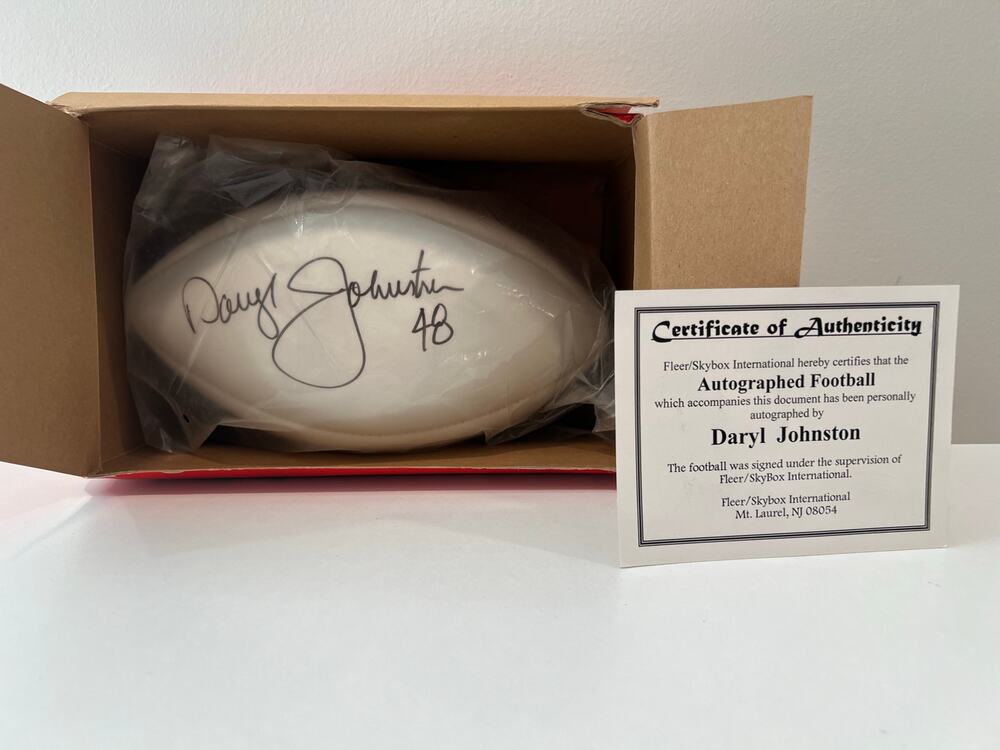 NEW Signed Football Dallas Cowboy Daryl Johnston #48 Certificate Authenticity JL